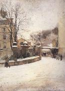 Edouard Castres Snowed up Street in Paris (nn02) oil painting